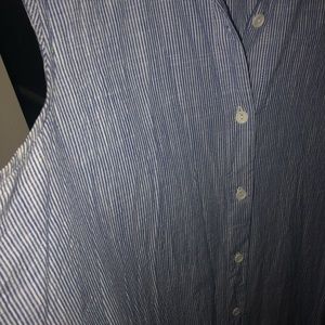 short button up dress, blue stripes, size M